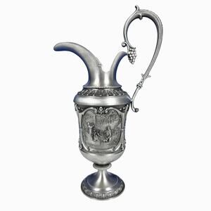 WMF Zinn Pewter Ewer Pitcher Carl Spitzweg Artist Germany 11.5" Very Rare-Mint!